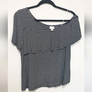 A New Day Women's Size M Striped One Shoulder Top